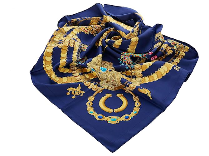 Hermès Sciarpa in seta Hermes blu Kosmima Multicolore Panno  ref.367911