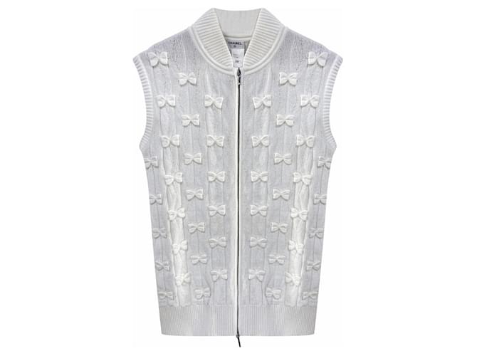 Chanel Runway 'Bows' Vest Cream Cloth  ref.367924