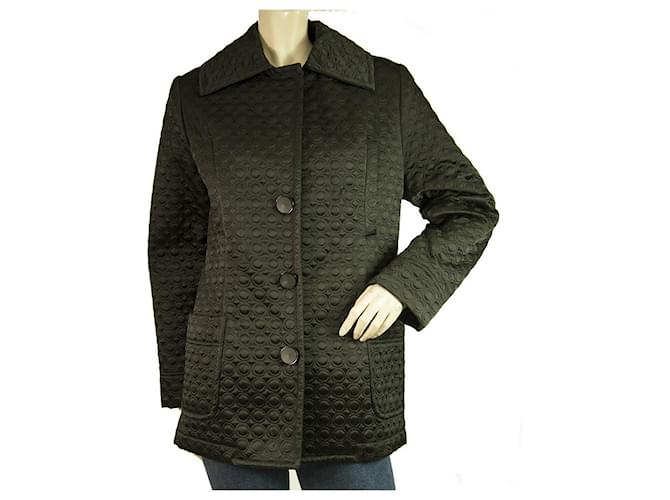 Versus Gianni Versace Black Jacquard Button Front with Pockets Jacket size 42 Polyester  ref.368184