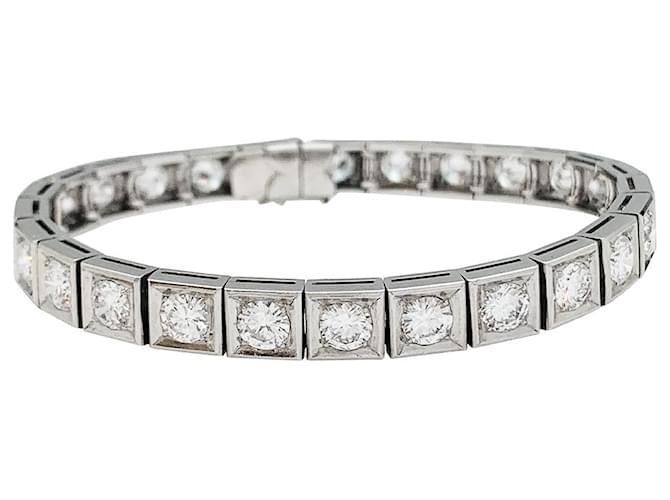 inconnue Bracelet ligne diamants en platine. Or blanc  ref.368197