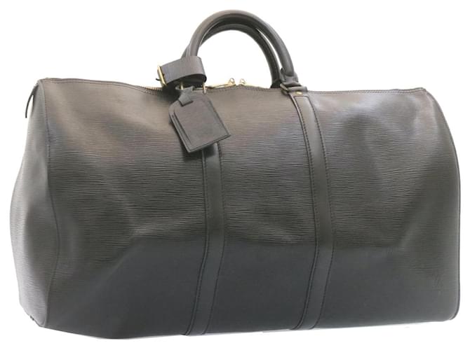 Louis Vuitton Epi Keepall 50 Boston Bag Black M42962 LV Auth 23940 Leather  ref.368200