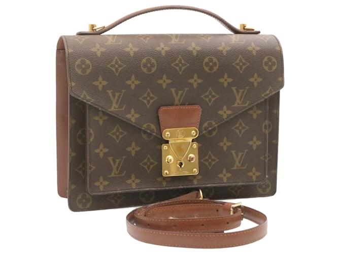 Louis Vuitton Monogram Monceau 2Way Bolsa M51185 Autenticação de LV 23950 Lona  ref.368216