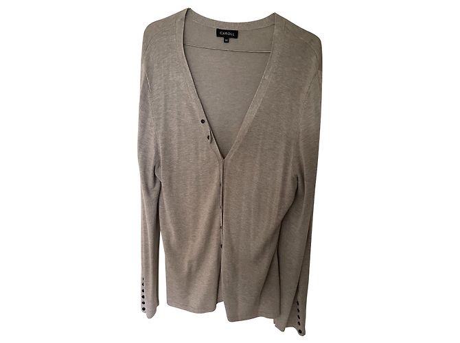 Chaleco CAROLL de cachemira gris jaspeado con botones negros
