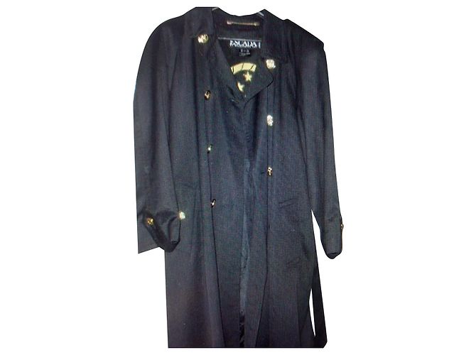 Trench Escada nero in lana
