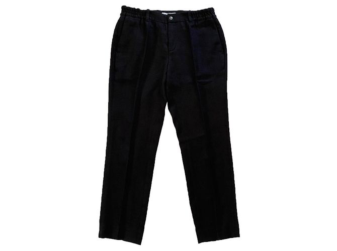 Pantaloni Detroit Soulland neri cotone lino Nero
