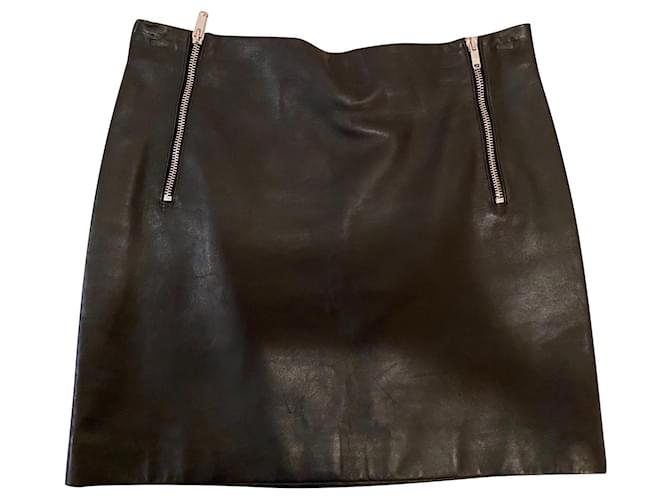 Saint Laurent Leather skirt Black  ref.368410