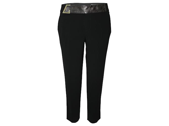 Gucci Elegante pantalón negro con hebilla \