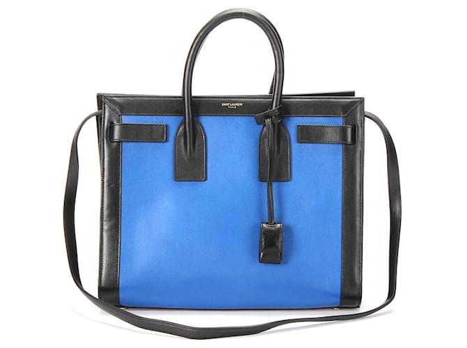 Yves Saint Laurent YSL Leather Sac De Jour  in blue calf leather leather  ref.368478