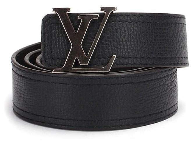 Louis Vuitton Leather Initiales Belt in black calf leather leather
