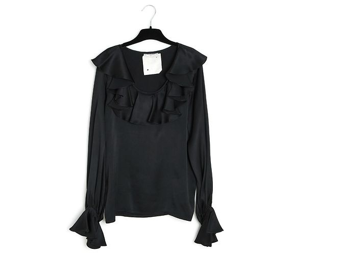 Yves Saint Laurent BLACK SILK YSL FR38 PRISTINE 