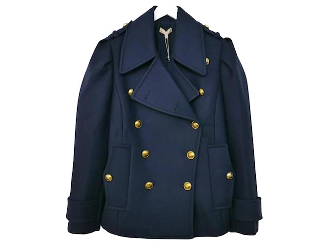 Michael Kors Collection AW19 Pea Coat Azul marinho Lã  ref.369145