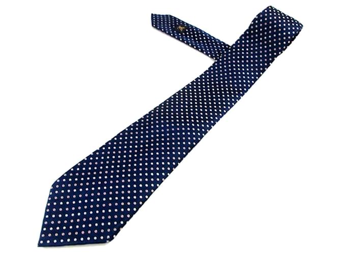 Louis Vuitton Krawatte Marineblau Seide  ref.369585