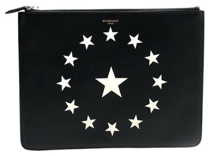 Bolso de embrague Givenchy Negro Cuero  ref.369629