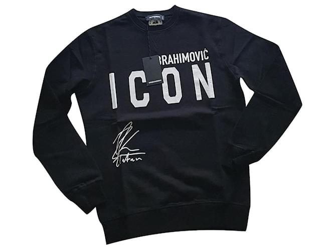 Dsquared2 Schwarzer Baumwollpullover Herren S 