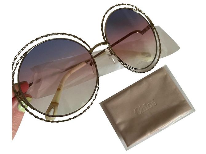 Gafas de sol Chloé Carlina Twist Rosa Morado Metal Púrpura