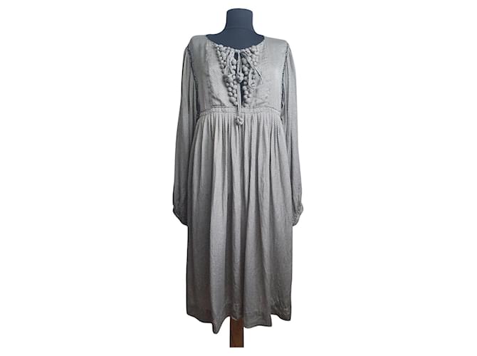 By Malene Birger Dresses Grey Silk  ref.369986