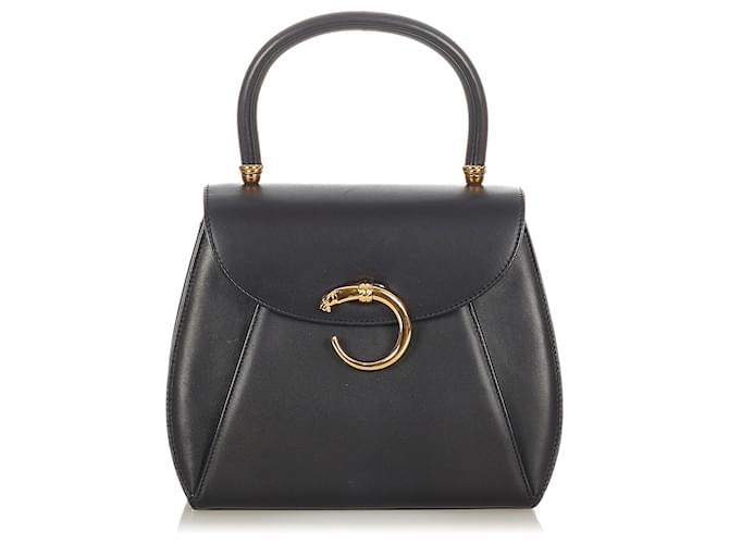Cartier Black Panthere Leather Handbag Pony-style calfskin  ref.369999