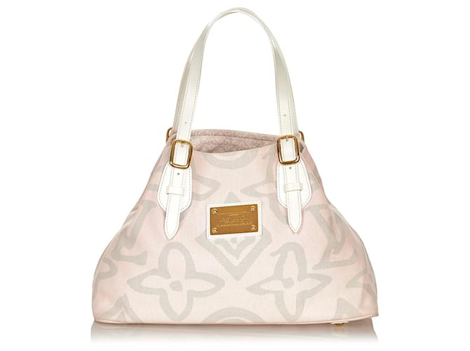 Louis Vuitton Pink Tahitienne Cabas PM Leather Cloth Pony-style calfskin Cloth  ref.370029