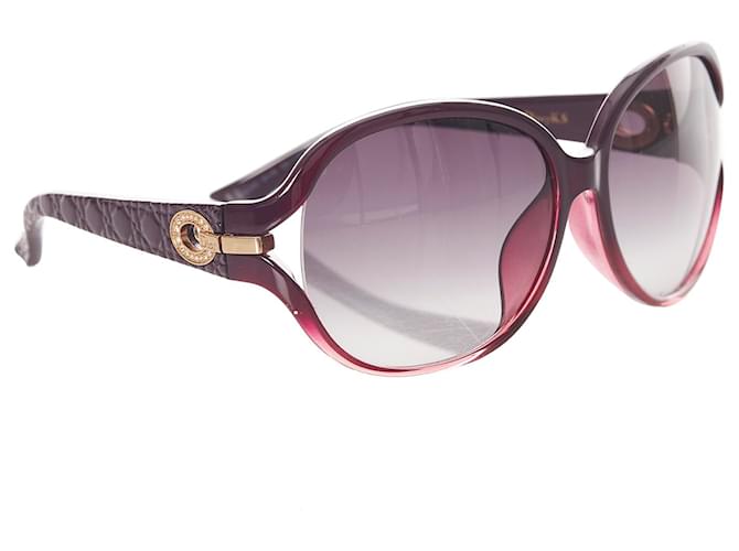 Gafas de sol polarizadas redondas grises Dior Púrpura Plástico  ref.370031