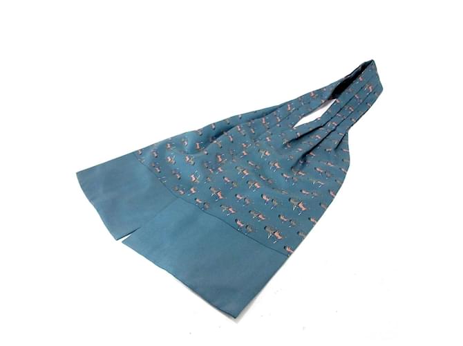 Hermès shawl Blue Silk  ref.370162