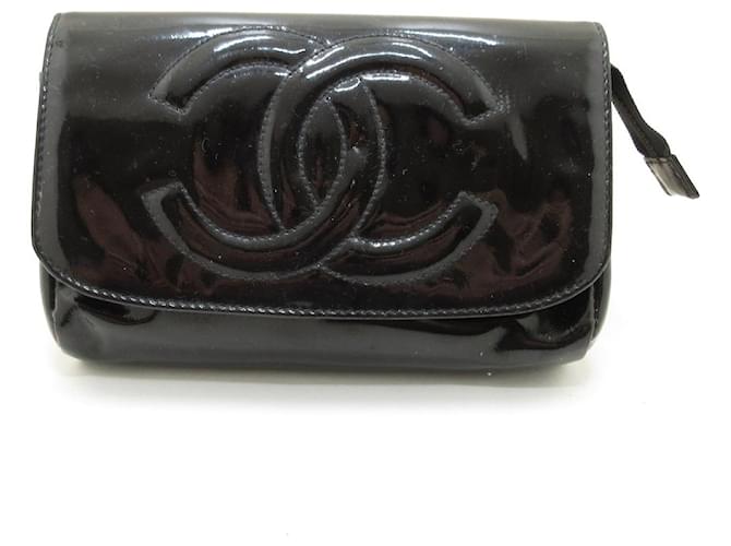 Chanel clutch bag Black Patent leather  ref.370201