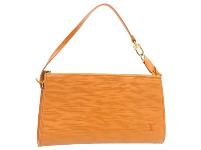 LOUIS VUITTON Epi Pochette Accessoires Pouch Orange M5298H LV Auth 24621 Brown Leather  ref.370601