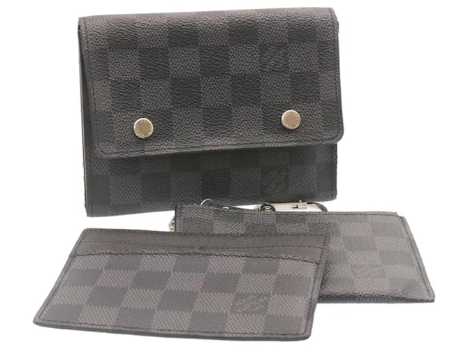 LOUIS VUITTON Damier Graphite Portefeuille Compact Modulable Wallet N63083  24403 Brown Cloth ref.370605 - Joli Closet
