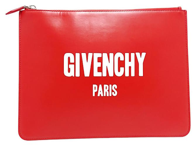 Givenchy clutch bag Red Leather  ref.370713