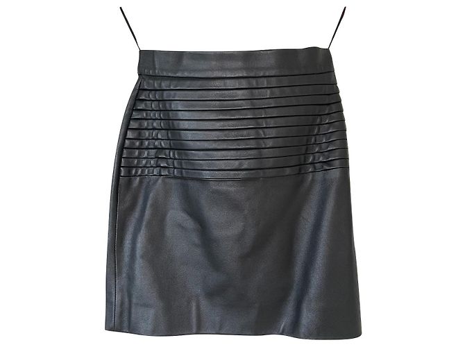 Autre Marque Minifalda de cuero negra Lyubov Paris Negro