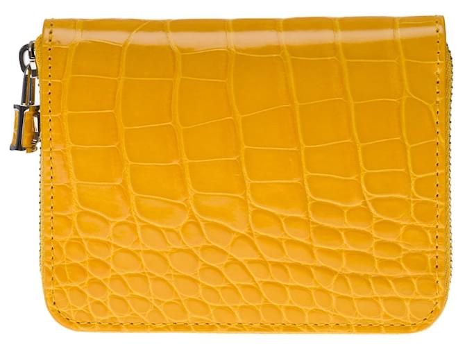 Louis Vuitton Ultra Rare / Exceptional Zippy Padlock purse in buttercup  yellow Mississippiensis alligator Exotic leather ref.370743 - Joli Closet
