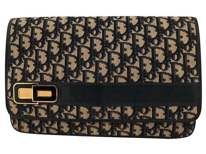 Pochette Dior Blu Navy in Tessuto