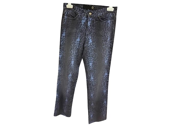 Just Cavalli Un pantalon, leggings Coton Elasthane Bleu  ref.370787