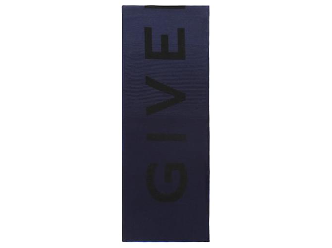 Foulard Givenchy Degrade Logo Bleu  ref.370962