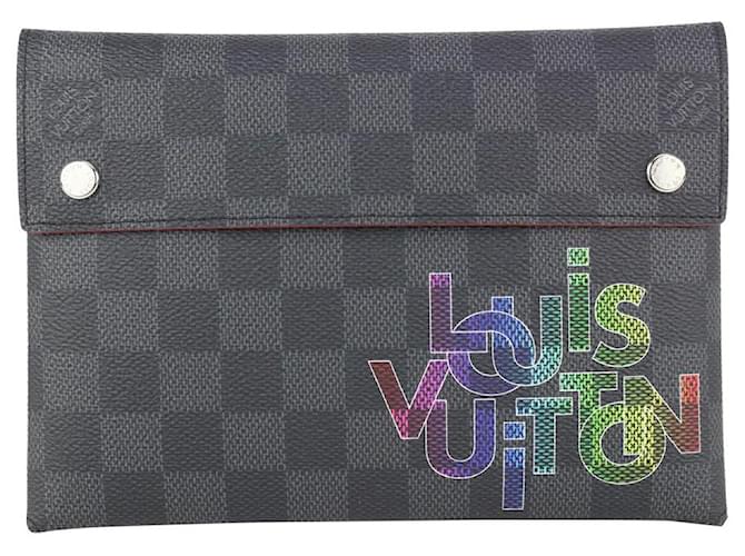 Autre Marque Louis Vuitton Virgil Abloh Damier Graphite Alpha Pochette MM  Toiltery Pouch Leather ref.371015 - Joli Closet