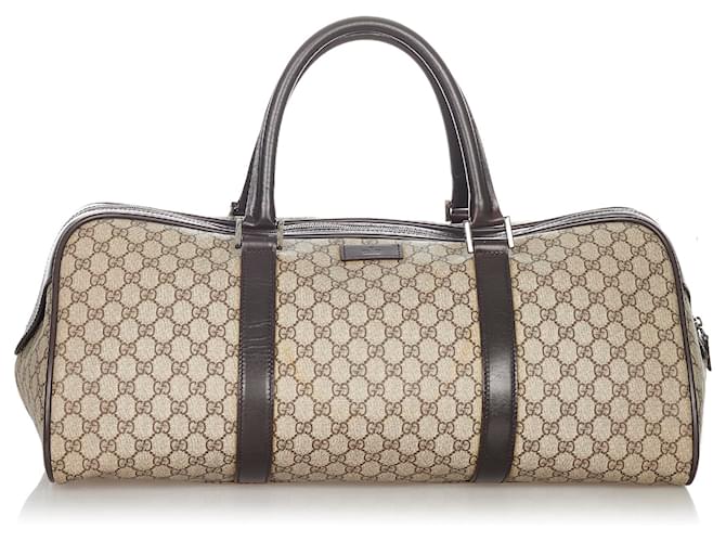 Beige GG-Supreme canvas holdall, Gucci