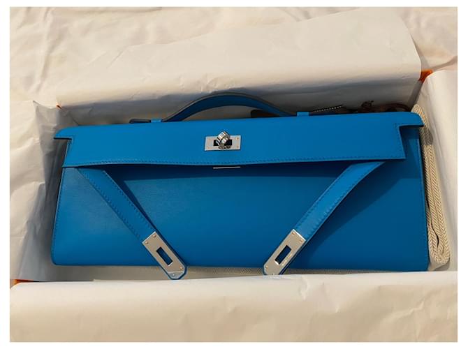Kelly Hermès Handbags Blue Leather  ref.371464