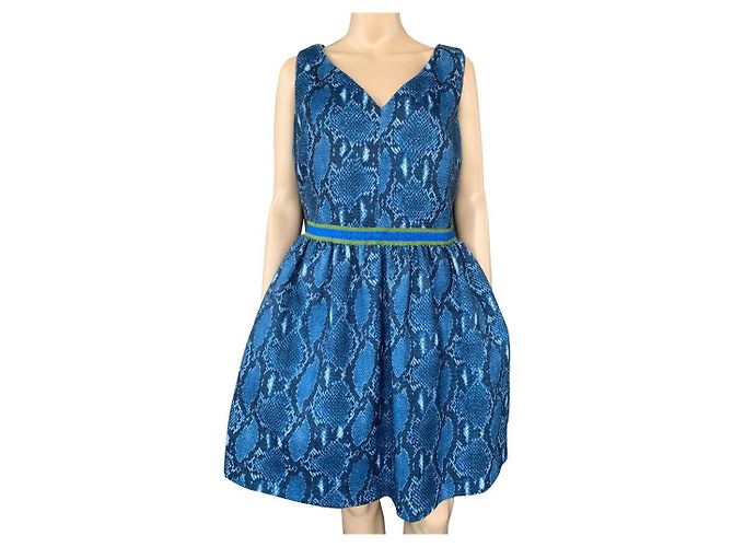 Pinko Minikleid Blau Schlangenprint