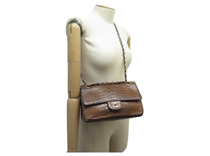 Chanel SAC À MAIN TIMELESS/CLASSIQUE EN CROCODILE Marron