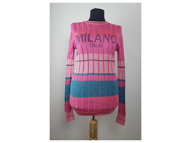 Liu.Jo Knitwear Pink Multiple colors Polyester Viscose  ref.371556