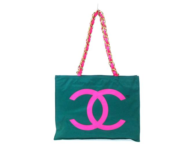 Bolso de mano Chanel Verde Sintético  ref.371638