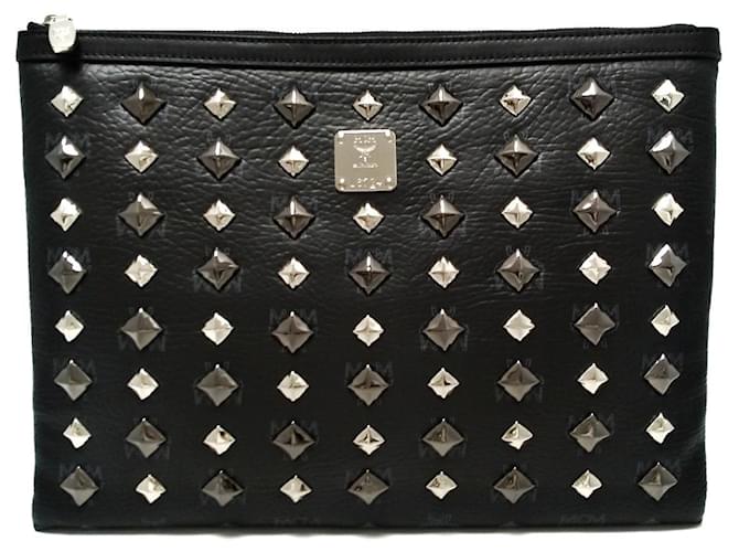 MCM Clutch Bag Black Leather  ref.371769
