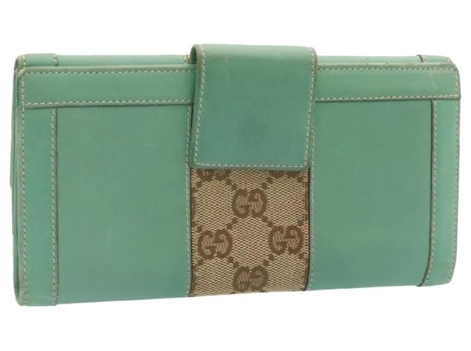 GUCCI Portafoglio lungo in tela GG Beige Azzurro Auth 24887 Blu chiaro  ref.372118 - Joli Closet