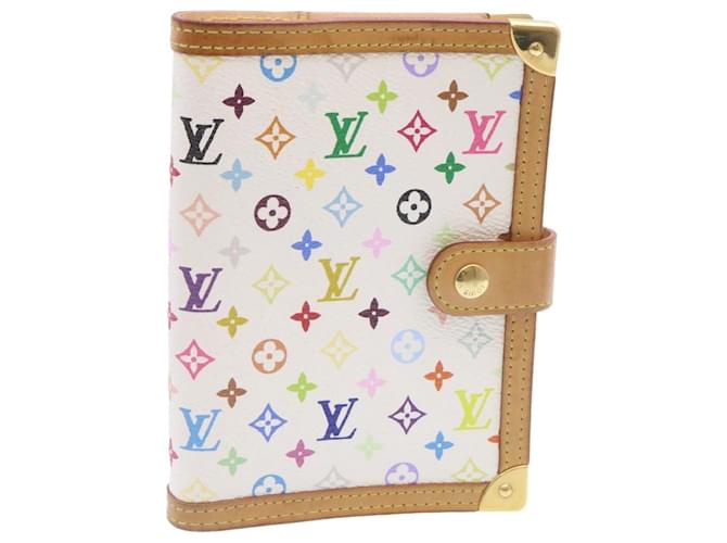 LOUIS VUITTON Multicolor Agenda PM Tagesplaner Cover Weiß R.20896 LV Auth 24927 Leinwand  ref.372138