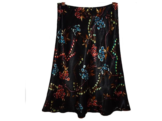 RARE KENZO JEANS A-LINE FLORAL PRINT SKIRT Multiple colors Rayon  ref.372190