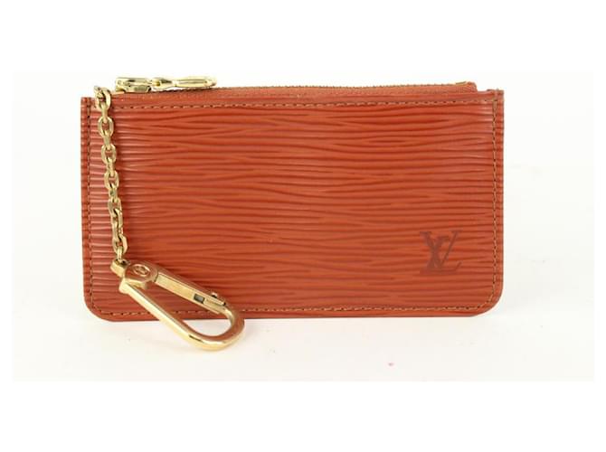 Louis Vuitton Brown Epi Leather Key Pouch Pochette Cles  ref.372229