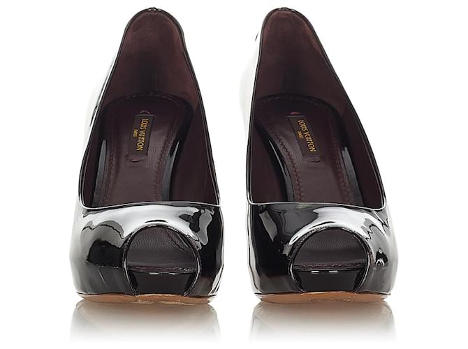 Louis Vuitton Black Leather Oh Really Platform Pumps