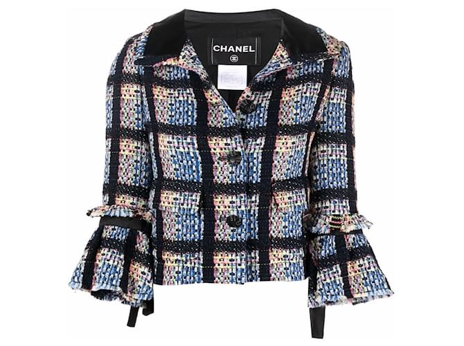 Chanel lesage tweed jacket Blue ref.372434 - Joli Closet