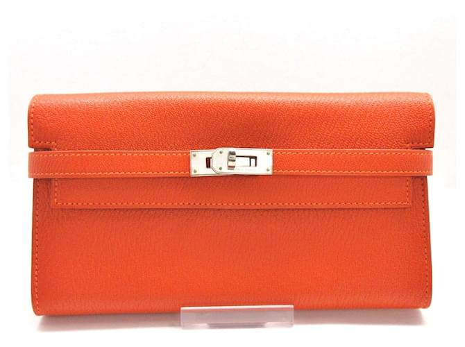 Hermès Hermes Kelly Orange Leder  ref.372574