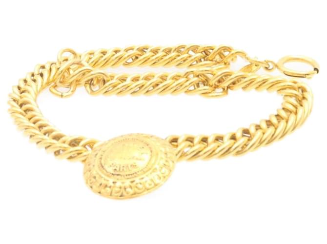 Chanel 31 RUE CAMBON Colgante Collar Dorado CC Auth ar4678 Oro blanco  ref.372728