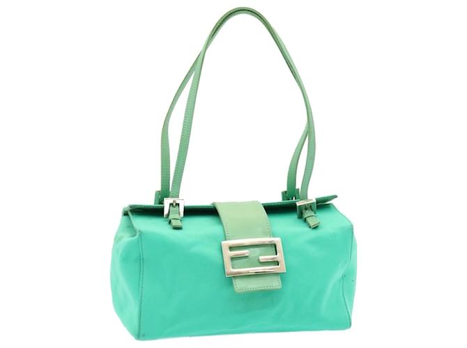 FENDI Hand Bag Nylon Turquoise Blue Auth ar4732  ref.372757